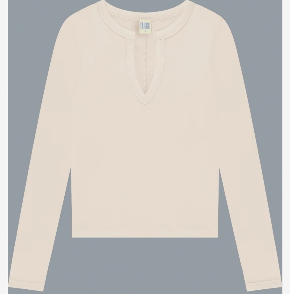 NWOT Flore Flore Iman Long Sleeve Top In Off White